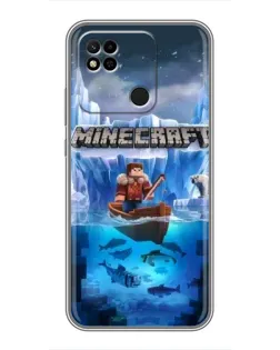 Чехол для Xiaomi Redmi 10A с картинкой «Minecraft ледяной мир»