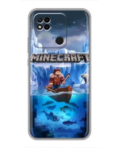 Чехол для Xiaomi Redmi 10A с картинкой «Minecraft ледяной мир»