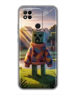 Чехол для Xiaomi Redmi 10A с картинкой «Крипер в свитере»