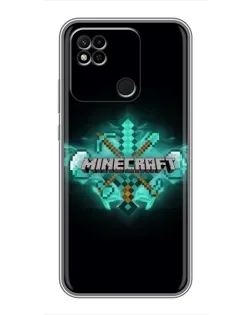 Чехол для Xiaomi Redmi 10A с картинкой «Minecraft Diamond лого»