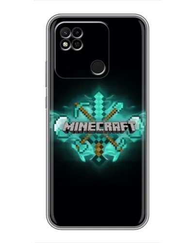 Чехол для Xiaomi Redmi 10A с картинкой «Minecraft Diamond лого»