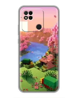 Чехол для Xiaomi Redmi 10A с картинкой «Розовое дерево Minecraft»