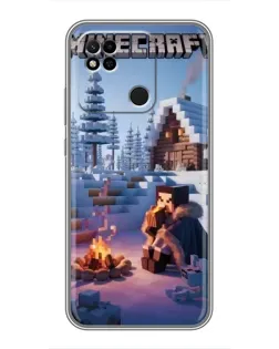 Чехол для Xiaomi Redmi 10A с картинкой «Зимний Minecraft»