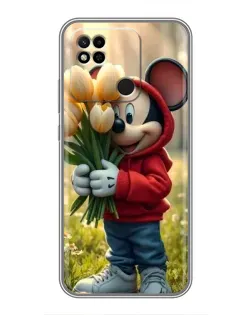 Чехол для Xiaomi Redmi 10A с картинкой «Микки с тюльпанами» Чехол для Xiaomi Redmi 10A с картинкой «Микки с тюльпанами»