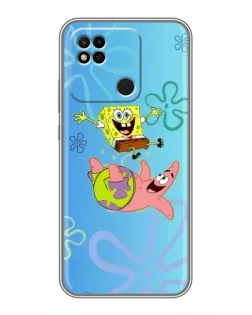 Чехол для Xiaomi Redmi 10A с картинкой «Спанч Боб и Патрик»
