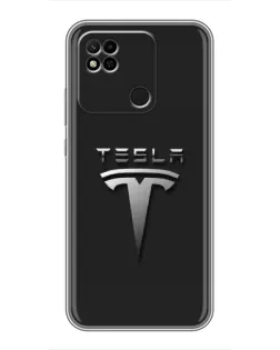 Чехол для Xiaomi Redmi 10A с картинкой «Стальной логотип Tesla» Чехол для Xiaomi Redmi 10A с картинкой «Стальной логотип Tesla»