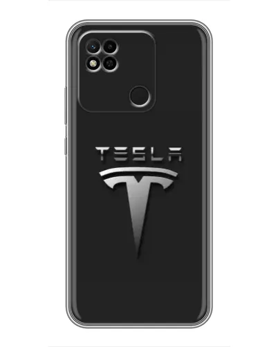 Чехол для Xiaomi Redmi 10A с картинкой «Стальной логотип Tesla»