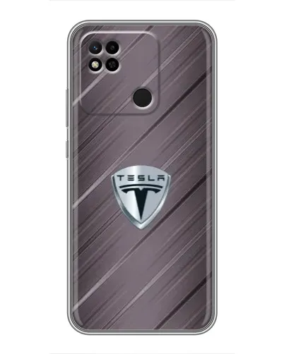 Чехол для Xiaomi Redmi 10A с картинкой «Металлическая текстура Tesla»