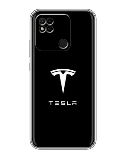 Чехол для Xiaomi Redmi 10A с картинкой «Tesla White Logo»