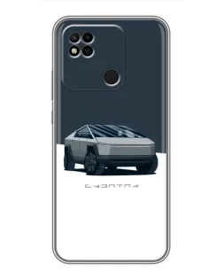 Чехол для Xiaomi Redmi 10A с картинкой «Серебристый Cybertruck Tesla» Чехол для Xiaomi Redmi 10A с картинкой «Серебристый Cybertruck Tesla»