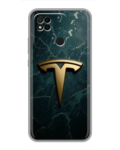 Чехол для Xiaomi Redmi 10A с картинкой «Мраморная Tesla Gold»