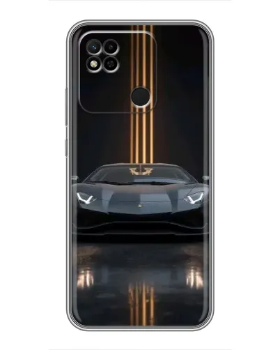 Чехол для Xiaomi Redmi 10A с картинкой «Lamborghini золотые линии»