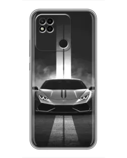 Чехол для Xiaomi Redmi 10A с картинкой «Lamborghini симметрия дорог»