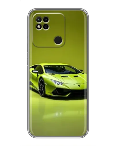 Чехол для Xiaomi Redmi 10A с картинкой «Салатовый Lamborghini Huracan»