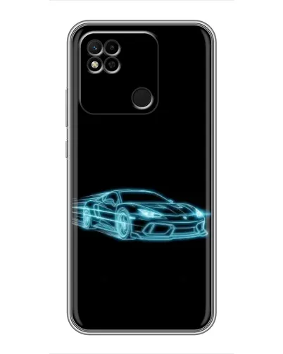 Чехол для Xiaomi Redmi 10A с картинкой «Неоновый контур Lamborghini»