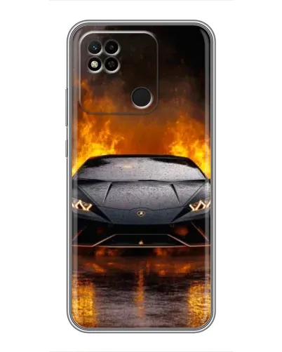Чехол для Xiaomi Redmi 10A с картинкой «Lamborghini в огне»