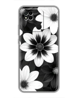 Чехол для Xiaomi Redmi 10A с картинкой «Монохромные астры»