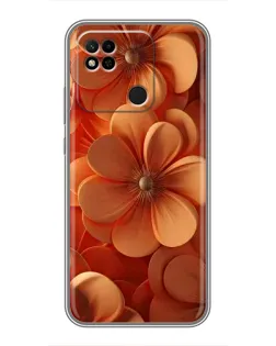Чехол для Xiaomi Redmi 10A с картинкой «Оранжевый макро цветок»
