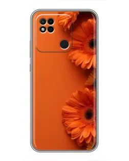 Чехол для Xiaomi Redmi 10A с картинкой «Оранжевые герберы»