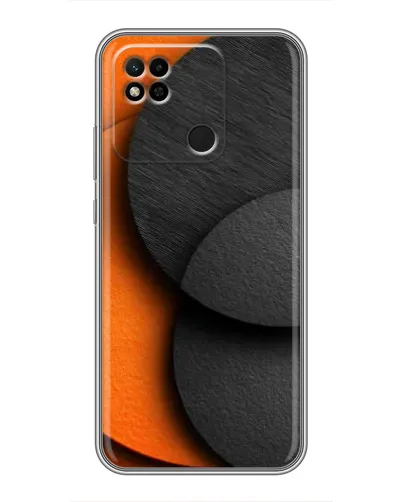 Чехол для Xiaomi Redmi 10A с картинкой «Геометрия оранжевых кругов»