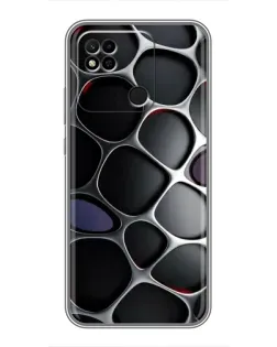 Чехол для Xiaomi Redmi 10A с картинкой «Объемная темная решетка»