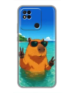 Чехол для Xiaomi Redmi 10A с картинкой «Морская капибара»