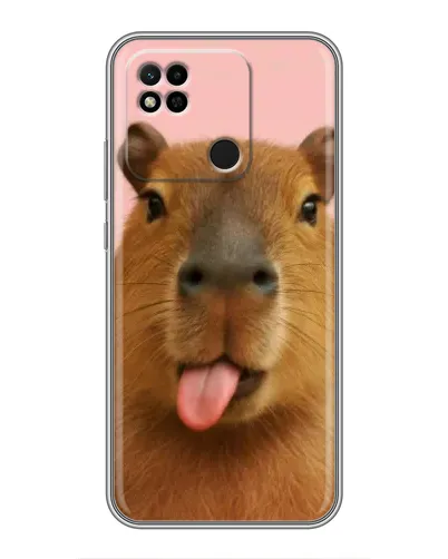Чехол для Xiaomi Redmi 10A с картинкой «Капибара с языком»