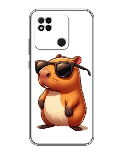 Чехол для Xiaomi Redmi 10A с картинкой «Капибара в очках»