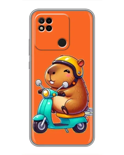 Чехол для Xiaomi Redmi 10A с картинкой «Капибара на скутере»