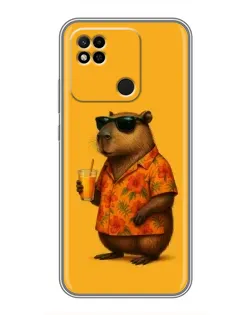 Чехол для Xiaomi Redmi 10A с картинкой «Капибара на отдыхе»