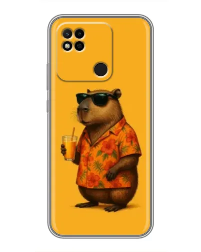 Чехол для Xiaomi Redmi 10A с картинкой «Капибара на отдыхе»