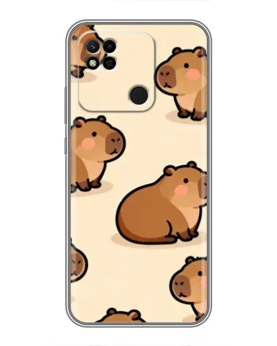 Чехол для Xiaomi Redmi 10A с картинкой «Паттерн милых капибар»