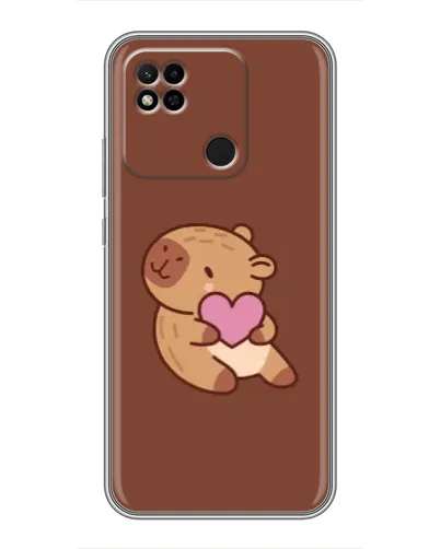 Чехол для Xiaomi Redmi 10A с картинкой «Капибара с сердцем»
