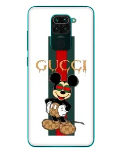 Чохол для Xiaomi Redmi 10X з картинкою «Міккі Маус Gucci — смуги»