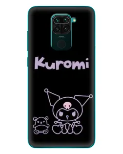 Чохол для Xiaomi Redmi 10X з картинкою «Kuromi — чорний мінімалізм»