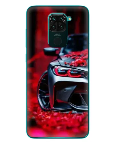 Чехол для Xiaomi Redmi 10X с картинкой «Спортивная BMW и цветы»