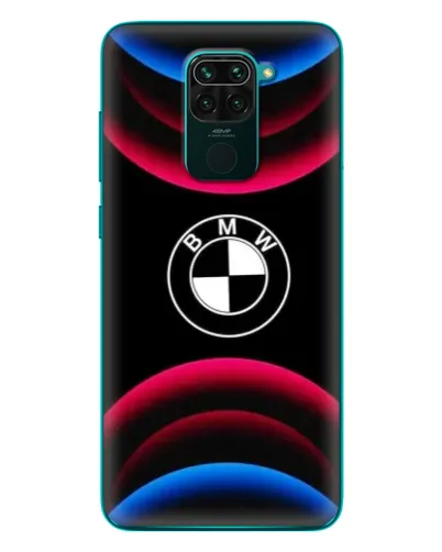 Чехол для Xiaomi Redmi 10X с картинкой «Логотип BMW и неоновые дуги»