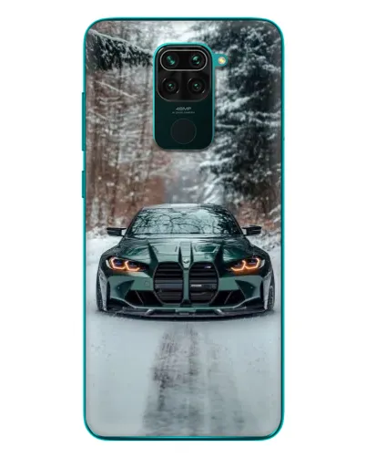 Чехол для Xiaomi Redmi 10X с картинкой «BMW в зимнем лесу»