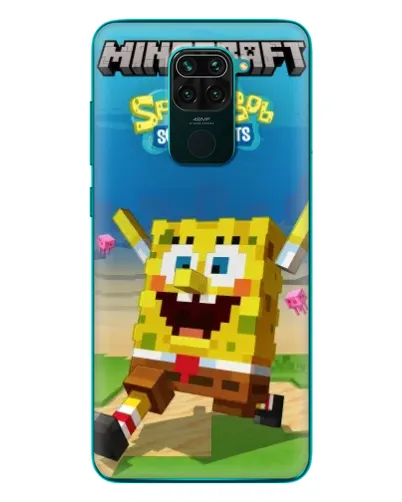 Чехол для Xiaomi Redmi 10X с картинкой «Губка Боб Minecraft» Чехол для Xiaomi Redmi 10X с картинкой «Губка Боб Minecraft»
