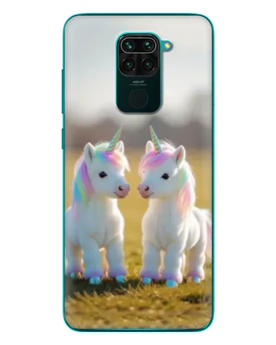 Чехол для Xiaomi Redmi 10X с картинкой «Пара единорогов»
