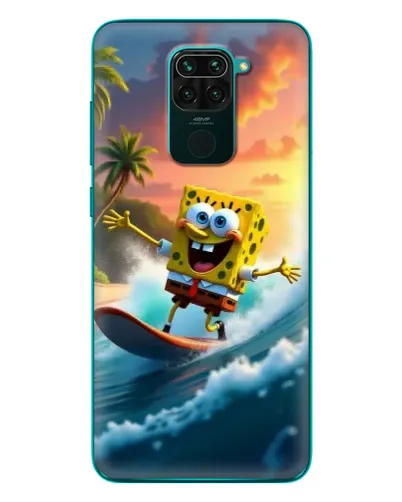 Чохол для Xiaomi Redmi 10X з картинкою «Губка Боб серфінгіст»
