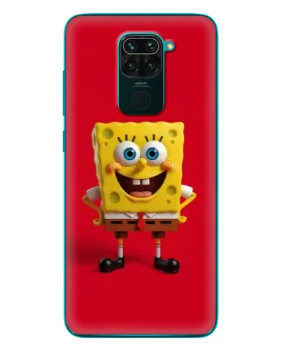 Чохол для Xiaomi Redmi 10X з картинкою «Спанч Боб на червоному»