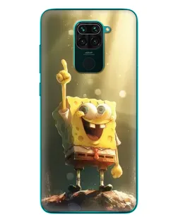 Чохол для Xiaomi Redmi 10X з картинкою «Сяючий Спанч Боб»