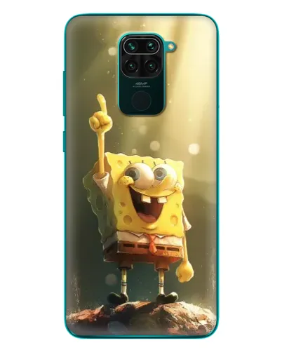 Чохол для Xiaomi Redmi 10X з картинкою «Сяючий Спанч Боб»