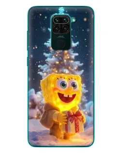 Чохол для Xiaomi Redmi 10X з картинкою «Різдвяний Спанч Боб»