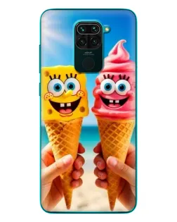 Чохол для Xiaomi Redmi 10X з картинкою «Спанч Боб морозиво»