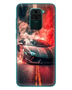 Чохол для Xiaomi Redmi 10X з картинкою «Lamborghini червоний дим»