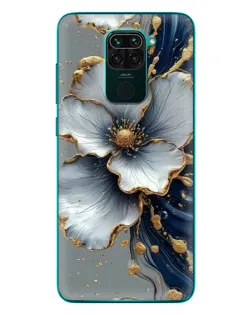Чехол для Xiaomi Redmi 10X с картинкой «Белый цветок и золотой флюид»