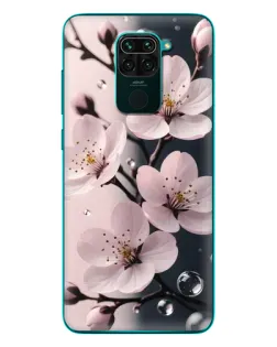 Чехол для Xiaomi Redmi 10X с картинкой «Нежная сакура и капли»