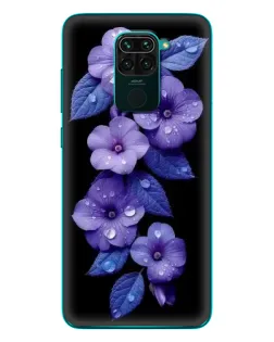 Чохол для Xiaomi Redmi 10X з картинкою «Фіолетові квіти з росою»